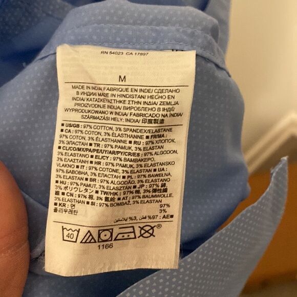 Banana Republic Blue Geometric Print Short Sleeve Button Up Medium (M) Mens - Picture 5 of 6